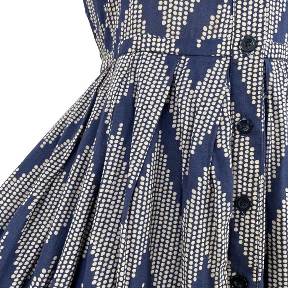 11.1.TYLHO Polka Dot West Street Shirt Button Down Cap Sleeve Dress Size Large - Picture 6 of 10